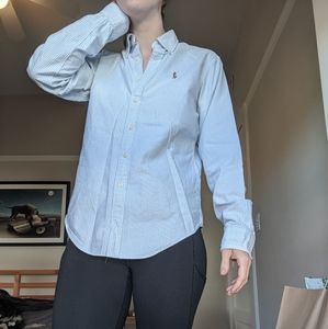 Ralph Lauren classic fit striped Oxford button up